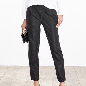 NWOT Banana Republic Vegan Leather Pleated Pants - Black, 8P, FREE SHIPPING!